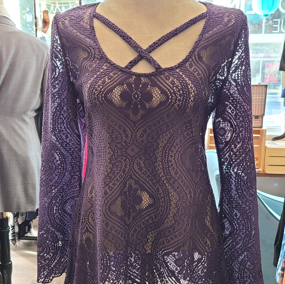 Honey Red Designs - Purple lace top